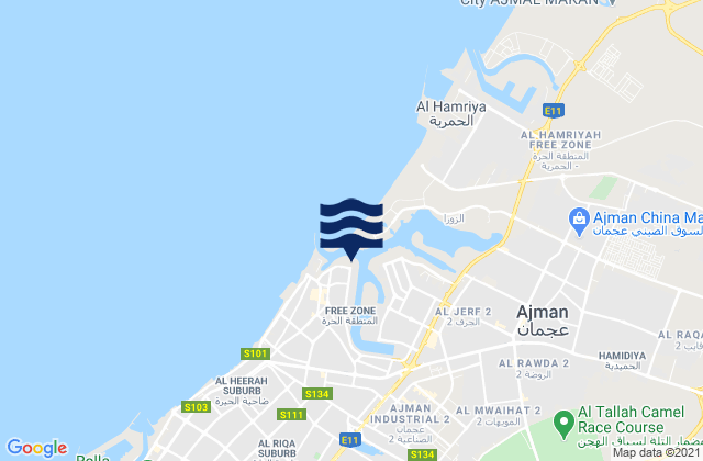 Mapa de mareas Mīnā’ ‘Ajmān, United Arab Emirates