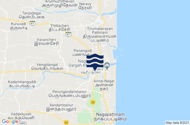Mapa de mareas Nagapattinam, India