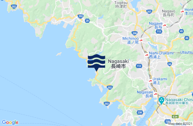 Mapa de mareas Nagasaki-shi, Japan