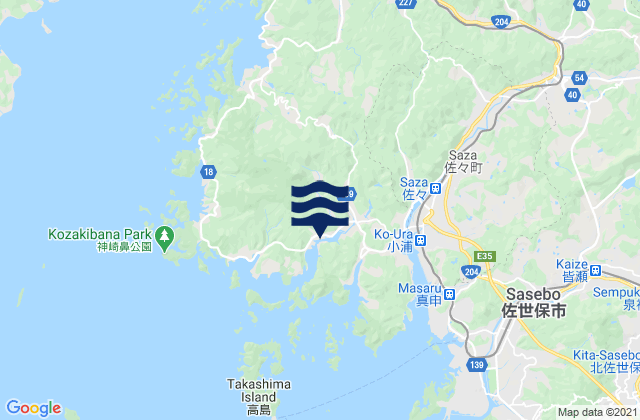 Mapa de mareas Nagasaki Prefecture, Japan
