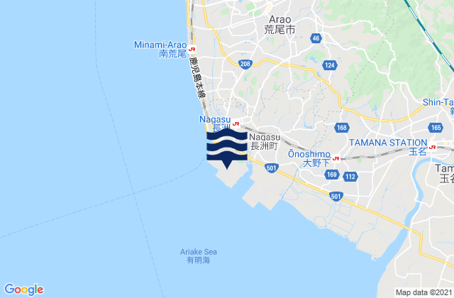 Mapa de mareas Nagasu, Japan