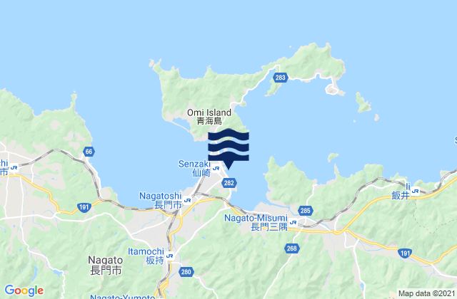 Mapa de mareas Nagato, Japan