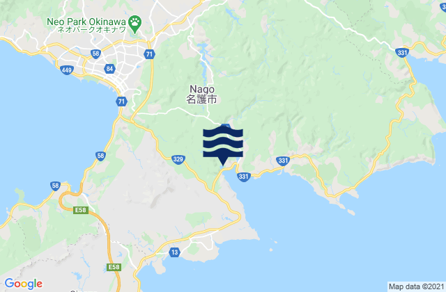 Mapa de mareas Nago Shi, Japan