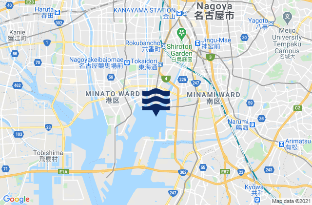 Mapa de mareas Nagoya Ko Iseno Umi, Japan