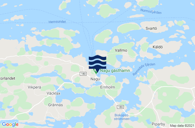 Mapa de mareas Nagu, Finland