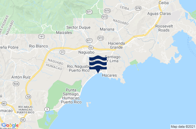 Mapa de mareas Naguabo Barrio-Pueblo, Puerto Rico