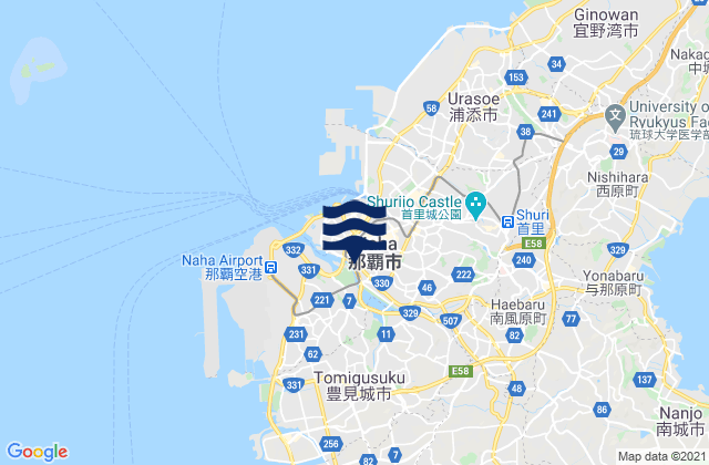 Mapa de mareas Naha Shi, Japan