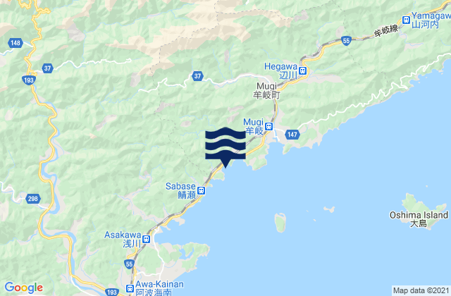 Mapa de mareas Naka Gun, Japan