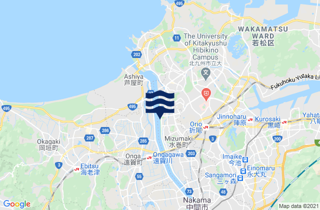 Mapa de mareas Nakama Shi, Japan