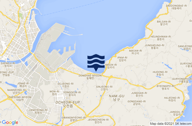 Mapa de mareas Nam-gu, South Korea