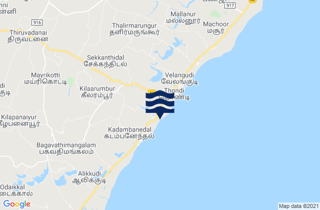 Mapa de mareas Nambutalai, India