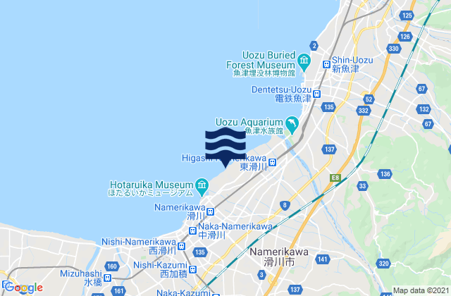 Mapa de mareas Namerikawa-shi, Japan