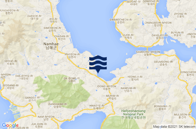 Mapa de mareas Namhae-gun, South Korea