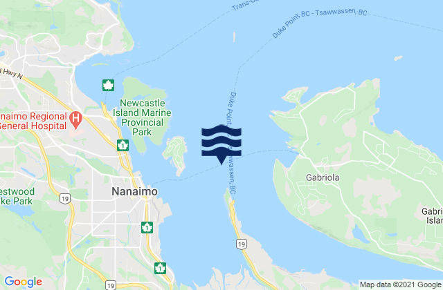 Mapa de mareas Nanaimo Harbour, Canada