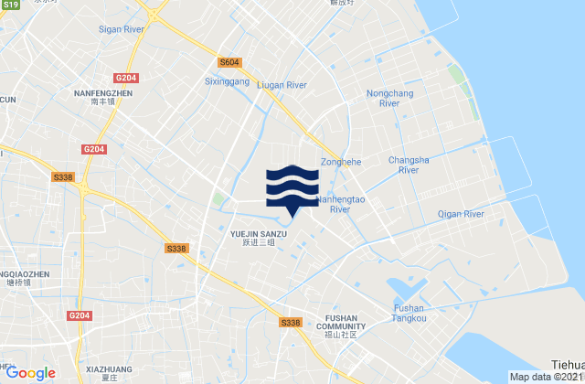 Mapa de mareas Nanfeng, China