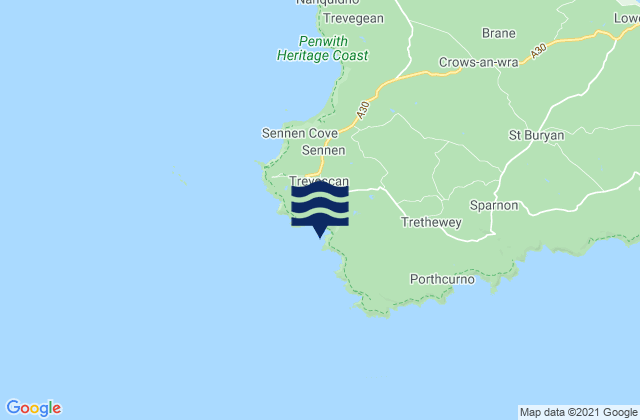 Mapa de mareas Nanjizel Beach, United Kingdom
