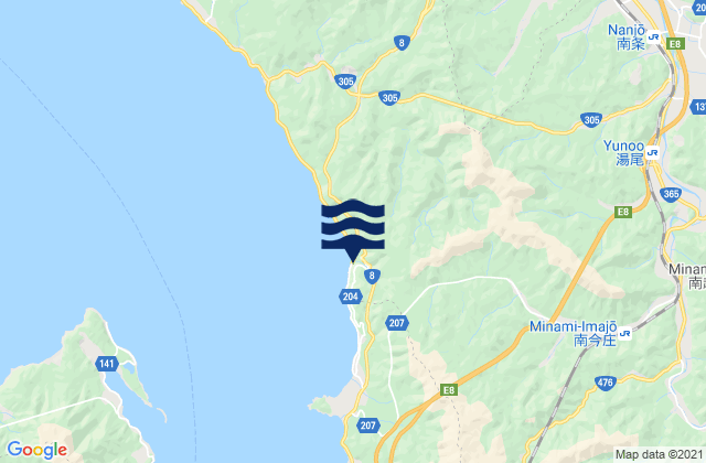 Mapa de mareas Nanjō-gun, Japan