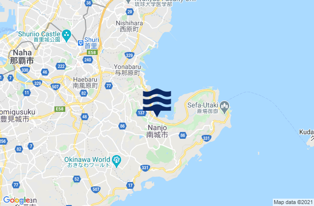 Mapa de mareas Nanjō Shi, Japan