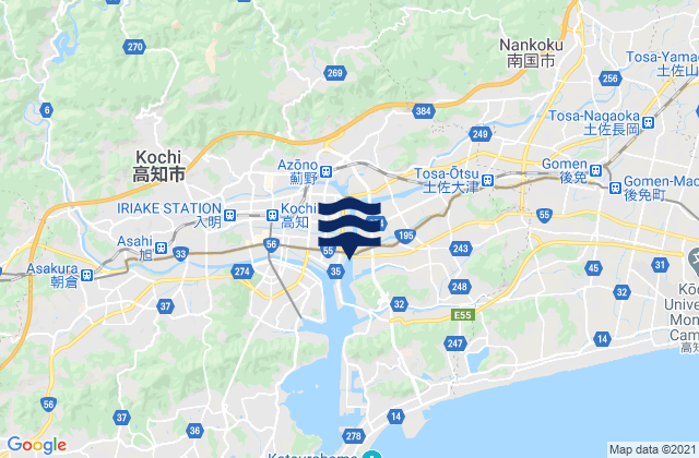 Mapa de mareas Nankoku Shi, Japan