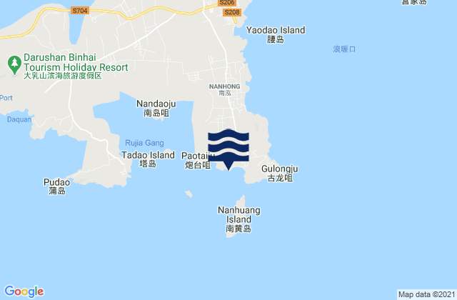 Mapa de mareas Nankuangcun, China