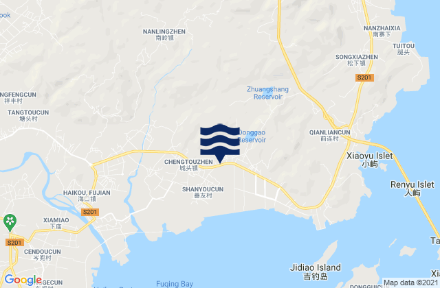 Mapa de mareas Nanling, China