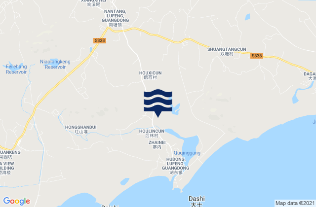 Mapa de mareas Nantang, China