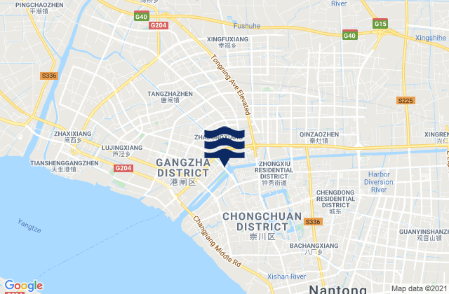Mapa de mareas Nantong, China