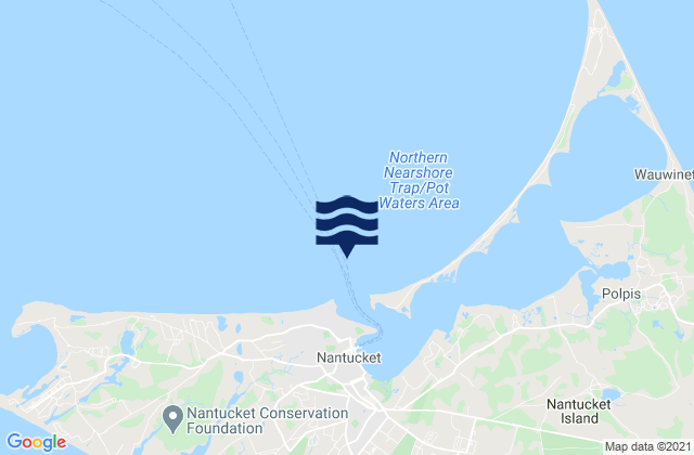 Mapa de mareas Nantucket Harbor entrance channel, United States