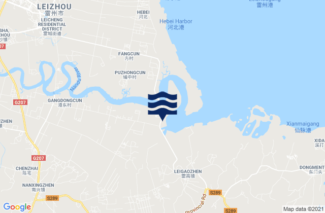 Mapa de mareas Nanxing, China