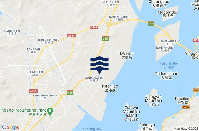 Mapa de mareas Nanyue, China