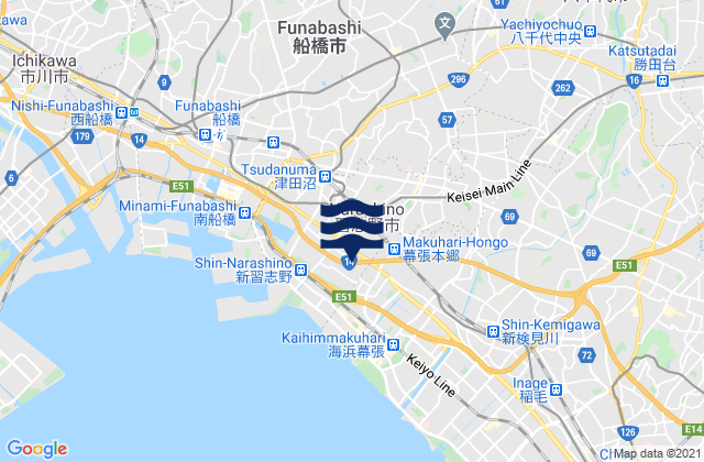 Mapa de mareas Narashino-shi, Japan
