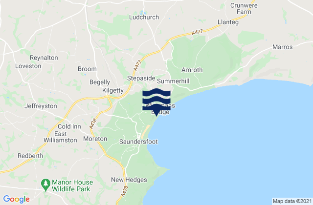 Mapa de mareas Narberth, United Kingdom