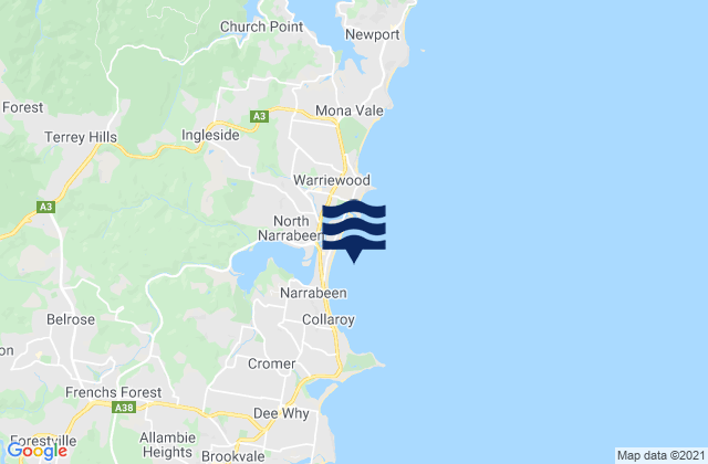 Mapa de mareas Narrabeen Beach, Australia