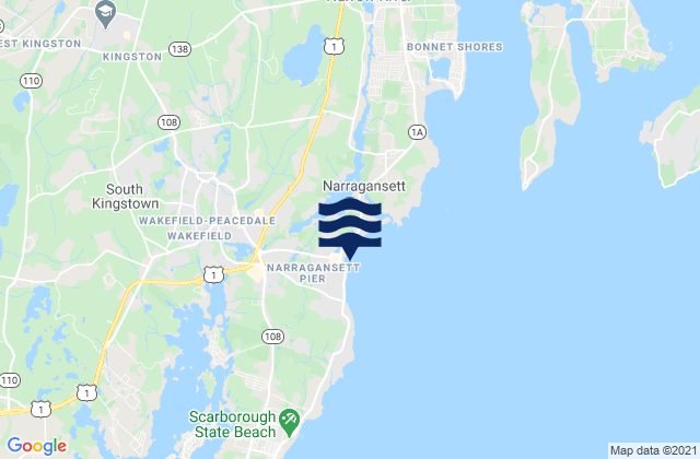 Mapa de mareas Narragansett Pier, United States