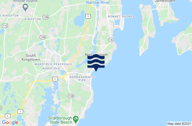 Mapa de mareas Narragansett Town Beach, United States