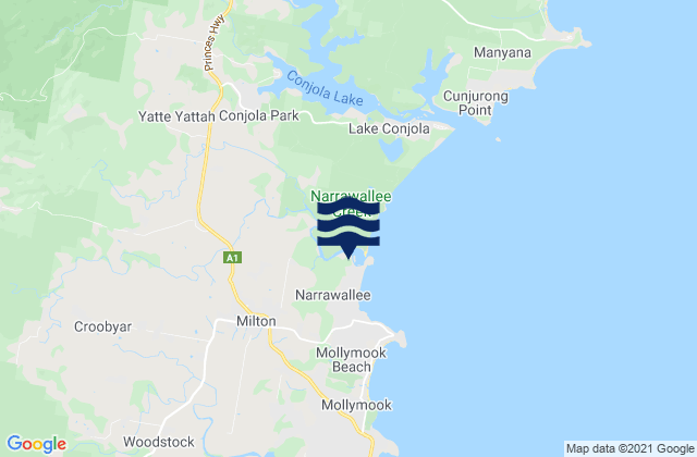 Mapa de mareas Narrawallee Beach, Australia