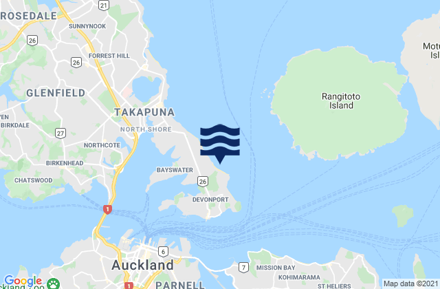 Mapa de mareas Narrow Neck Beach, New Zealand