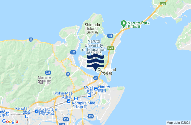 Mapa de mareas Narutochō-mitsuishi, Japan
