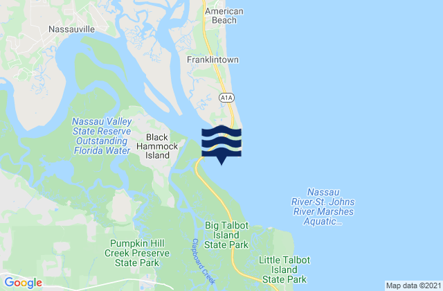 Mapa de mareas Nassau Sound, United States