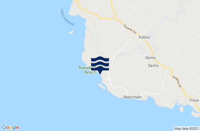 Mapa de mareas Natadola Beach, Fiji