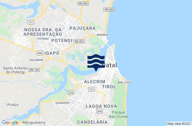 Mapa de mareas Natal, Brazil