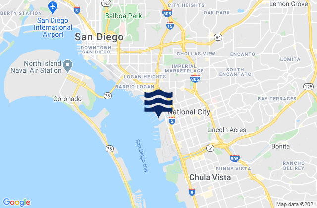 Mapa de mareas National City, United States