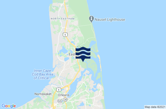 Mapa de mareas Nauset Light Beach Cape Cod National Seashore Eastham, United States