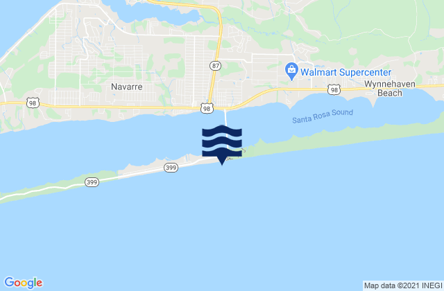 Mapa de mareas Navarre Beach, United States