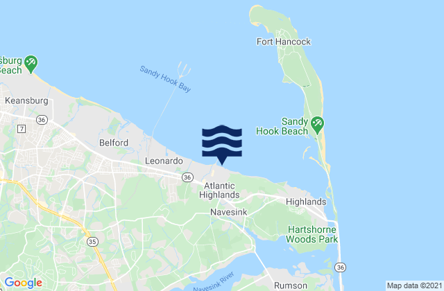 Mapa de mareas Navesink, United States