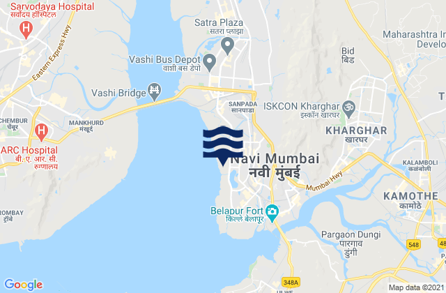 Mapa de mareas Navi Mumbai, India