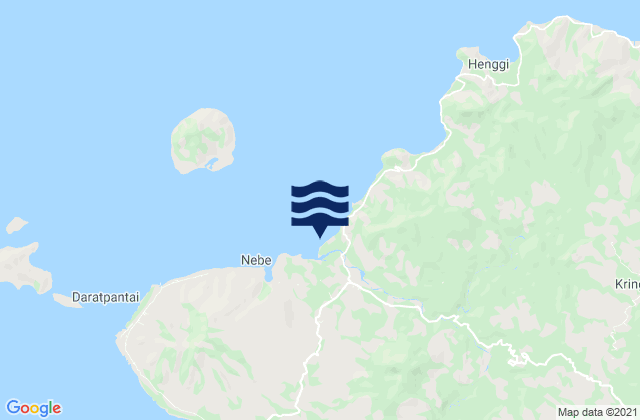 Mapa de mareas Nebe, Indonesia