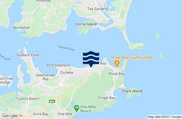 Mapa de mareas Nelson Bay, Australia