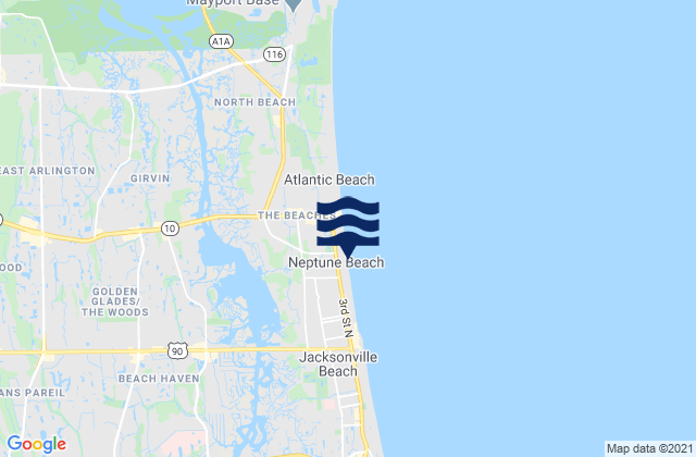 Mapa de mareas Neptune Beach, United States