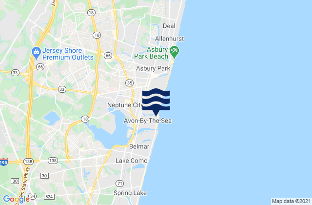 Mapa de mareas Neptune City, United States